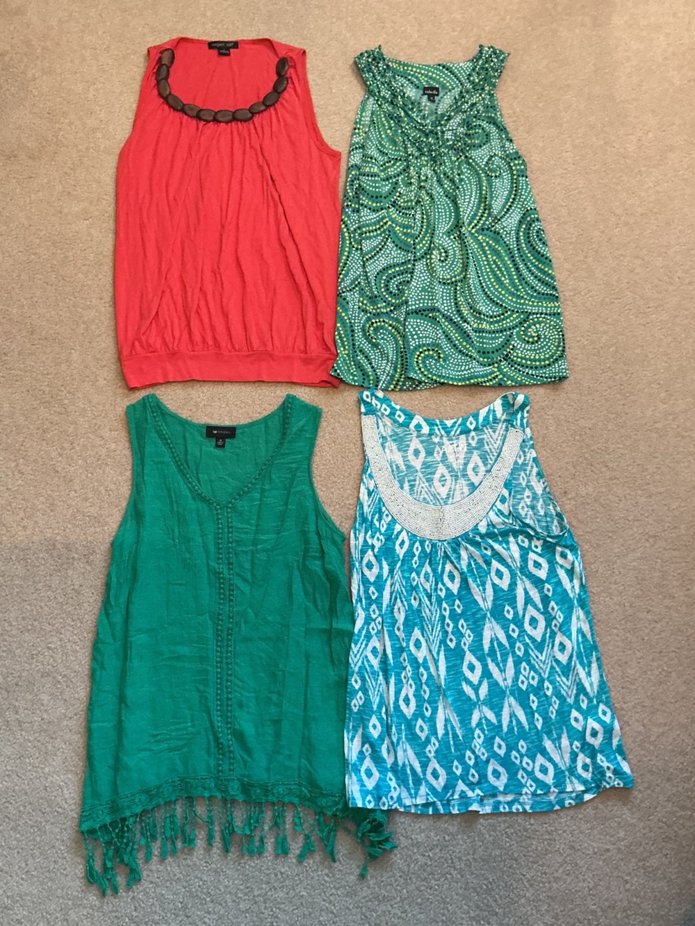 Lot of 4 sleeveless tops